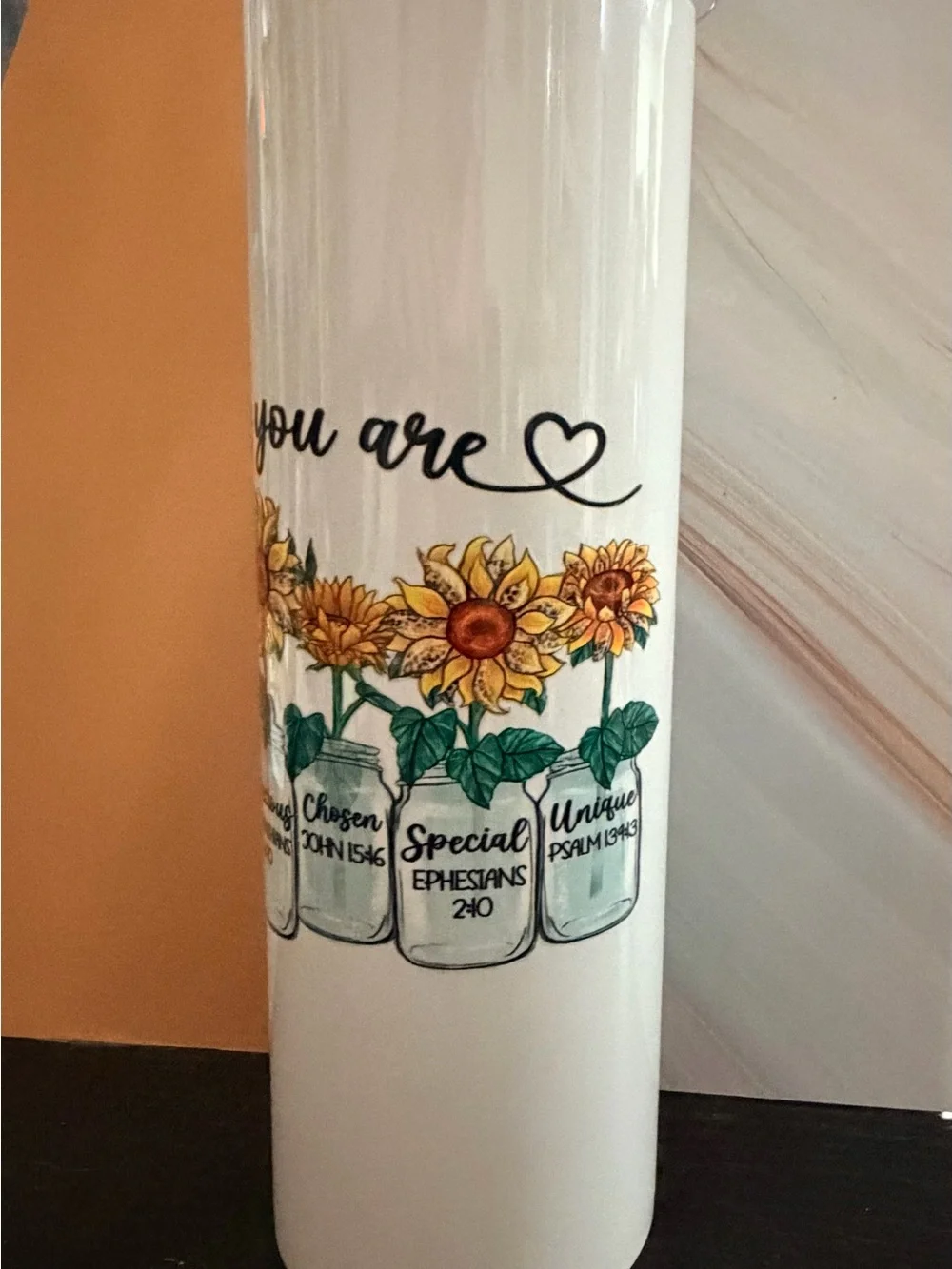 God says you are with scripture slim design tumbler 24 oz Sunflower